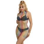 SUBBLIME – 952433 ROBE RÉSILLE SANS MANCHES COL MONTANT ARC-EN-CIEL TAILLE UNIQUE