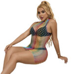 SUBBLIME – 952433 ROBE RÉSILLE SANS MANCHES COL MONTANT ARC-EN-CIEL TAILLE UNIQUE