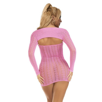 SUBBLIME - 952471 ROBE RÉSEILLE ROSE TAILLE UNIQUE-SUBBLIME DRESSES-sextoys-lingerie-bdsm-hygiène-sexshop
