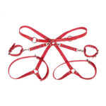 SUBBLIME – 953706 MENOTTES AVEC CEINTURE DE BONDAGE ROUGE TAILLE UNIQUE
