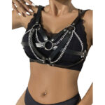 SUBBLIME – 953713 CEINTURE PUNK BONDAGE BOUCLE MÉTAL NOIRE TAILLE UNIQUE