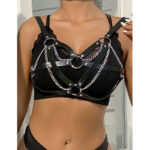 SUBBLIME – 953713 CEINTURE PUNK BONDAGE BOUCLE MÉTAL NOIRE TAILLE UNIQUE