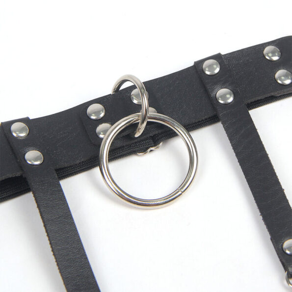 SUBBLIME - 953744 JARRETELLE PUNK EN CUIR AJUSTABLE NOIR TAILLE UNIQUE-SUBBLIME FETISH-sextoys-lingerie-bdsm-hygiène-sexshop