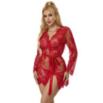 SUBBLIME - 953782 CHEMISIER DE NUIT EN DENTELLE + STRING ROUGE L/XL-SUBBLIME SETS-sextoys-lingerie-bdsm-hygiène-sexshop