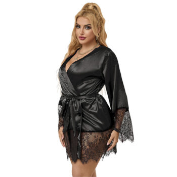SUBBLIME - 953799 PYJAMA DENTELLE ÉLÉGANT + STRING NOIR S/M-SUBBLIME SETS-sextoys-lingerie-bdsm-hygiène-sexshop