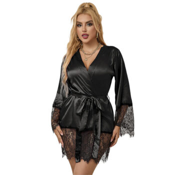 SUBBLIME - 953799 PYJAMA DENTELLE ÉLÉGANT + STRING NOIR S/M-SUBBLIME SETS-sextoys-lingerie-bdsm-hygiène-sexshop