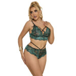 SUBBLIME – 954086 SOUTIEN-GORGE + CULOTTE DENTELLE VERT S/M