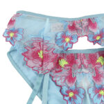 SUBBLIME – 954109 SOUTIEN-GORGE + CULOTTE AVEC PORTE-JARRETELLES MOTIF FLORAL BLEU S/M