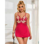 SUBBLIME – 954123 BABYDOLL AVEC DESSIN FLORAL ROUGE S/M
