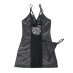 SUBBLIME – 954178 ROBE + STRING CUIR NOIR L/XL