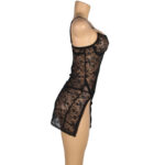 SUBBLIME – 954185 BABYDOLL EN DENTELLE À BRETELLES RÉGLABLES NOIRE S/M