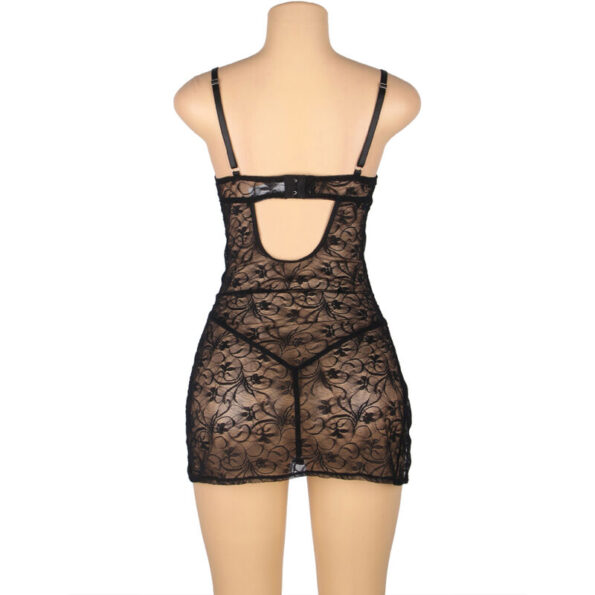 SUBBLIME - 954185 BABYDOLL EN DENTELLE À BRETELLES RÉGLABLES NOIRE S/M-SUBBLIME BABYDOLLS-sextoys-lingerie-bdsm-hygiène-sexshop