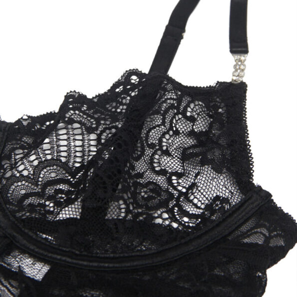 SUBBLIME - 954185 BABYDOLL EN DENTELLE À BRETELLES RÉGLABLES NOIRE S/M-SUBBLIME BABYDOLLS-sextoys-lingerie-bdsm-hygiène-sexshop