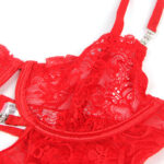 SUBBLIME – 954208 BABYDOLL EN DENTELLE À BRETELLES RÉGLABLES ROUGE S/M