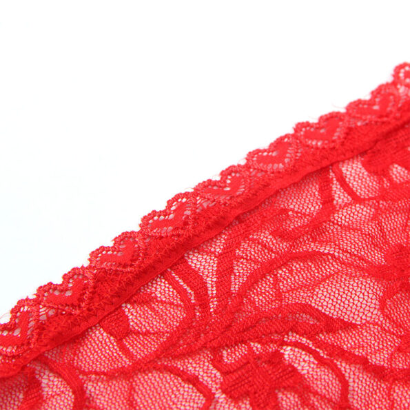 SUBBLIME - 954208 BABYDOLL EN DENTELLE À BRETELLES RÉGLABLES ROUGE S/M-SUBBLIME BABYDOLLS-sextoys-lingerie-bdsm-hygiène-sexshop