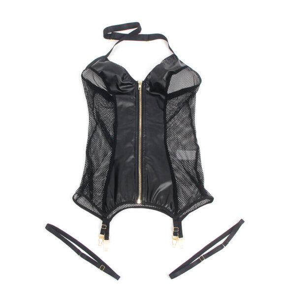 SUBBLIME - 954451 ROBE SEXY EN MAILLE CUIR NOIR L/XL-SUBBLIME DRESSES-sextoys-lingerie-bdsm-hygiène-sexshop