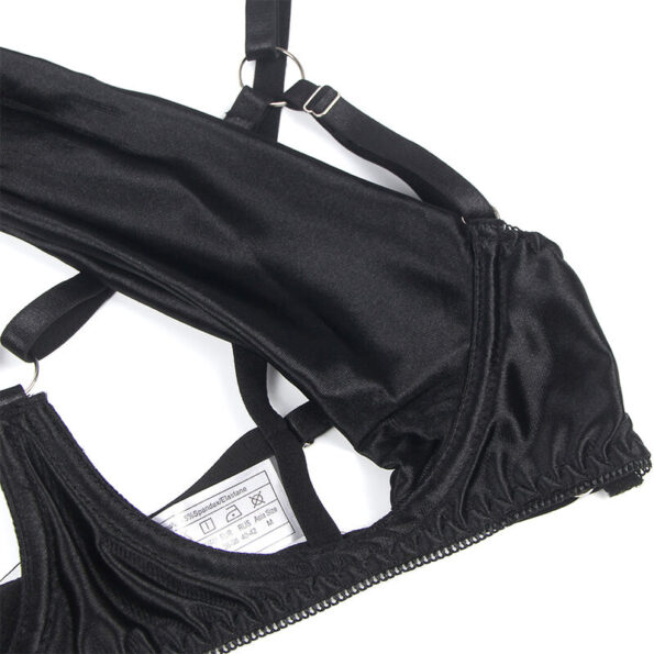 SUBBLIME - 955199 ENSEMBLE SOUTIEN-GORGE AVEC NŒUD NOIR RÉGLABLE S/M-SUBBLIME SETS-sextoys-lingerie-bdsm-hygiène-sexshop
