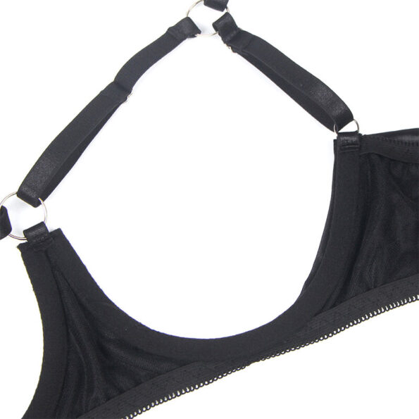 SUBBLIME - 955199 ENSEMBLE SOUTIEN-GORGE AVEC NŒUD NOIR RÉGLABLE S/M-SUBBLIME SETS-sextoys-lingerie-bdsm-hygiène-sexshop