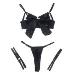 SUBBLIME – 955199 ENSEMBLE SOUTIEN-GORGE AVEC NŒUD NOIR RÉGLABLE S/M