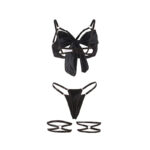 SUBBLIME – 955199 ENSEMBLE SOUTIEN-GORGE AVEC NŒUD NOIR RÉGLABLE S/M