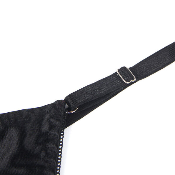SUBBLIME - 955199 ENSEMBLE SOUTIEN-GORGE AVEC NŒUD NOIR RÉGLABLE S/M-SUBBLIME SETS-sextoys-lingerie-bdsm-hygiène-sexshop