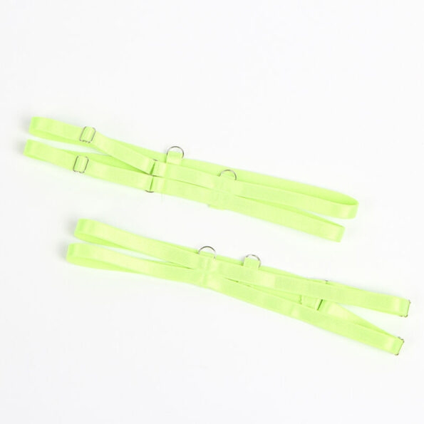 SUBBLIME - 955311 ENSEMBLE SOUTIEN-GORGE AVEC LIGNES DENTELLE ET JARRETELLE VERT ET BLEU S/M-SUBBLIME SETS-sextoys-lingerie-bdsm-hygiène-sexshop