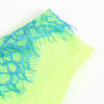 SUBBLIME – 955311 ENSEMBLE SOUTIEN-GORGE AVEC LIGNES DENTELLE ET JARRETELLE VERT ET BLEU S/M