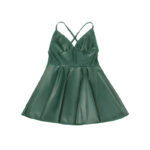 SUBBLIME – 955434 ROBE À BRETELLES EN CUIR VERT S/M