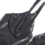 SUBBLIME – 955458 BODY FERMETURE ÉCLAIR EN CUIR NOIR S/M