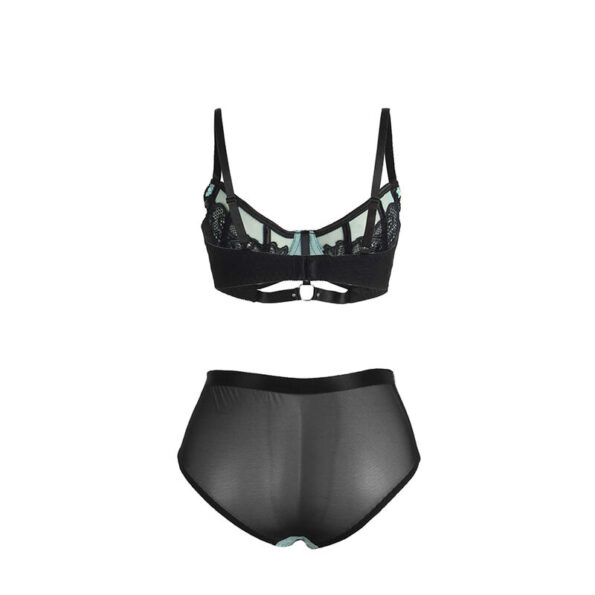 SUBBLIME - 955557 ENSEMBLE SOUTIEN-GORGE EN CUIR VERNI VERT AVEC FERMETURE ÉCLAIR S/M-SUBBLIME SETS-sextoys-lingerie-bdsm-hygiène-sexshop