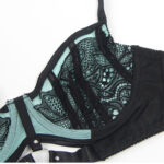 SUBBLIME – 955557 ENSEMBLE SOUTIEN-GORGE EN CUIR VERNI VERT AVEC FERMETURE ÉCLAIR S/M