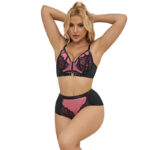 SUBBLIME - 955571 ENSEMBLE SOUTIEN-GORGE EN CUIR VERNI ROSE AVEC FERMETURE ÉCLAIR S/M-SUBBLIME SETS-sextoys-lingerie-bdsm-hygiène-sexshop