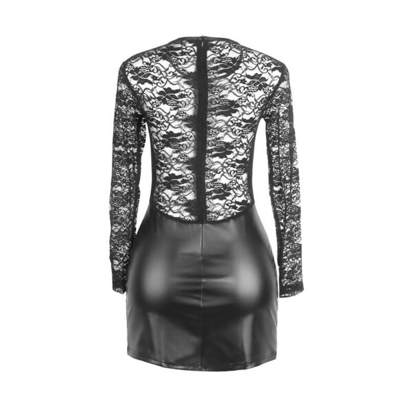 SUBBLIME - 955595 ROBE À MANCHES LONGUES AVEC DENTELLE NOIRE S/M-SUBBLIME DRESSES-sextoys-lingerie-bdsm-hygiène-sexshop