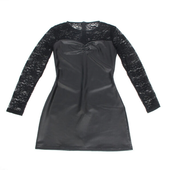 SUBBLIME - 955595 ROBE À MANCHES LONGUES AVEC DENTELLE NOIRE S/M-SUBBLIME DRESSES-sextoys-lingerie-bdsm-hygiène-sexshop