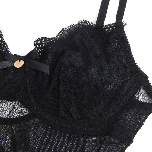 SUBBLIME - 955618 BODY EN DENTELLE AVEC FERMETURE EN BAS NOIR S/M-SUBBLIME BODIES-sextoys-lingerie-bdsm-hygiène-sexshop
