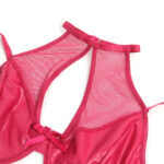 SUBBLIME – 957605 ENSEMBLE SOUTIEN-GORGE ET JUPE EN CUIR ROUGE S/M