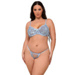 SUBBLIME - 957636 ENSEMBLE SOUTIEN-GORGE ET CULOTTE BRODÉS DE FLEURS BLEU CIEL L/XL-SUBBLIME SETS-sextoys-lingerie-bdsm-hygiène-sexshop