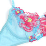 SUBBLIME – 957643 ENSEMBLE SOUTIEN-GORGE ET PORTE-JARRETELLES BRODÉ FLEURS ROSE S/M