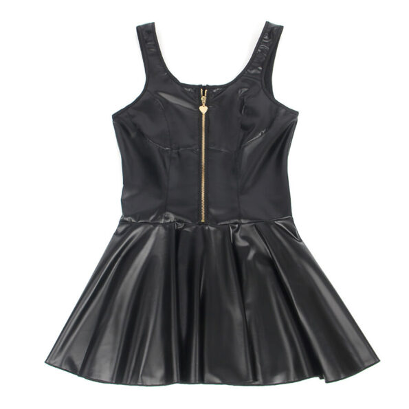 SUBBLIME - 957674 ROBE EN CUIR AVEC FERMETURE ÉCLAIR COEUR NOIR L/XL-SUBBLIME DRESSES-sextoys-lingerie-bdsm-hygiène-sexshop