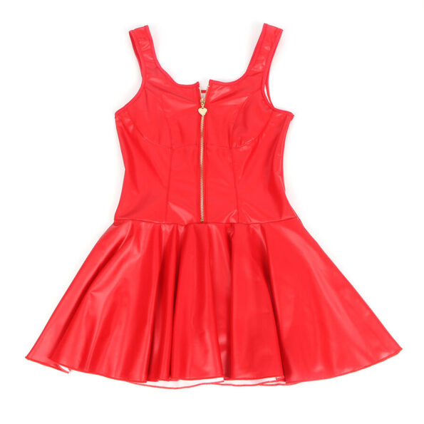 SUBBLIME - 957698 ROBE EN CUIR AVEC FERMETURE ÉCLAIR COEUR ROUGE L/XL-SUBBLIME DRESSES-sextoys-lingerie-bdsm-hygiène-sexshop