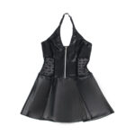 SUBBLIME – 957704 ROBE EN CUIR À FERMETURE ÉCLAIR EN DENTELLE NOIRE S/M