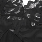 SUBBLIME – BABYDOLL AVEC POITRINE IMPRIMÉ FLEURI NOIR S/M