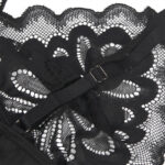 SUBBLIME – BABYDOLL AVEC POITRINE IMPRIMÉ FLEURI NOIR S/M