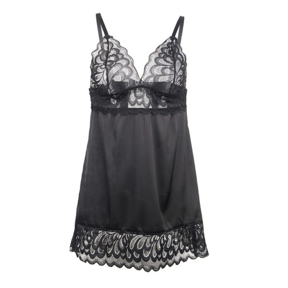 SUBBLIME - BABYDOLL AVEC POITRINE IMPRIMÉ FLEURI NOIR S/M-SUBBLIME BABYDOLLS-sextoys-lingerie-bdsm-hygiène-sexshop