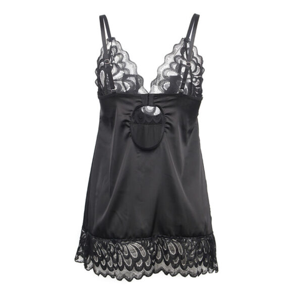 SUBBLIME - BABYDOLL AVEC POITRINE IMPRIMÉ FLEURI NOIR S/M-SUBBLIME BABYDOLLS-sextoys-lingerie-bdsm-hygiène-sexshop