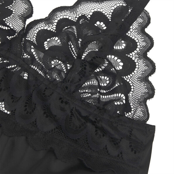 SUBBLIME - BABYDOLL AVEC POITRINE IMPRIMÉ FLEURI NOIR S/M-SUBBLIME BABYDOLLS-sextoys-lingerie-bdsm-hygiène-sexshop