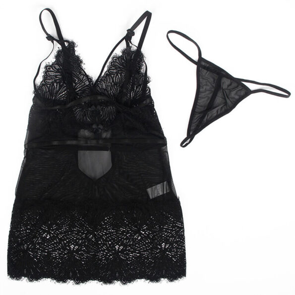SUBBLIME - BABYDOLL  BRETELLES EN DENTELLE RÉGLABLES NOIR L/XL-SUBBLIME BABYDOLLS-sextoys-lingerie-bdsm-hygiène-sexshop