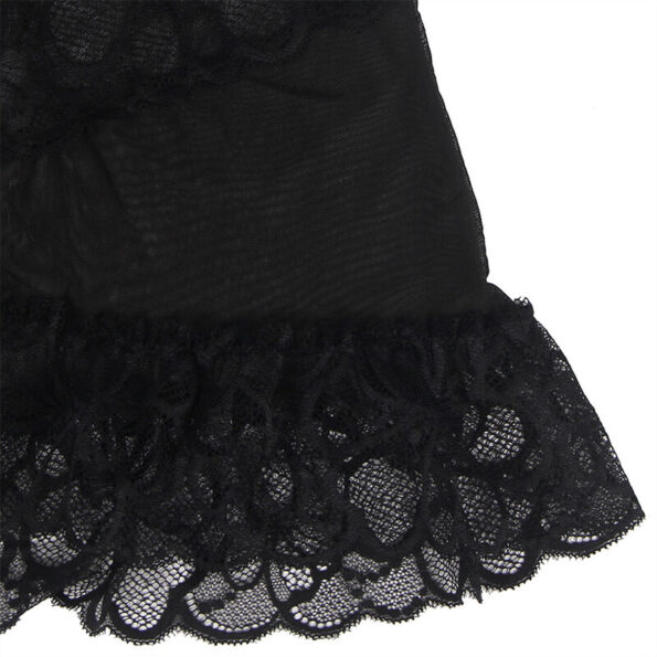 SUBBLIME - BABYDOLL  BRETELLES RÉGLABLES ET DENTELLE TRANSPARENTE IMPRIMÉ FLEURI NOIR L/XL-SUBBLIME BABYDOLLS-sextoys-lingerie-bdsm-hygiène-sexshop