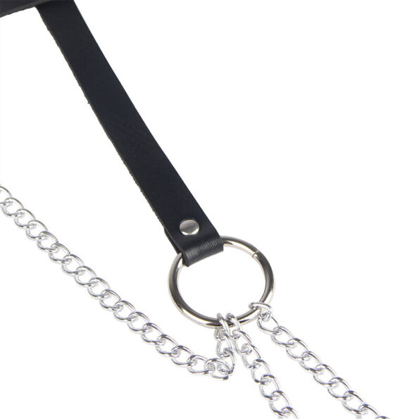 SUBBLIME - CHAINE BAGUE CUIR CEINTURE NOIR TAILLE UNIQUE-SUBBLIME FETISH-sextoys-lingerie-bdsm-hygiène-sexshop