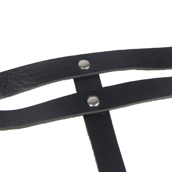 SUBBLIME - CHAINE BAGUE CUIR CEINTURE NOIR TAILLE UNIQUE-SUBBLIME FETISH-sextoys-lingerie-bdsm-hygiène-sexshop